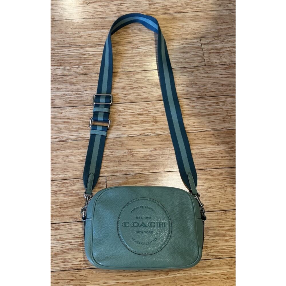 COACH Dempsey Leather Camera Bag Mini Shoulder Bag Sage Green